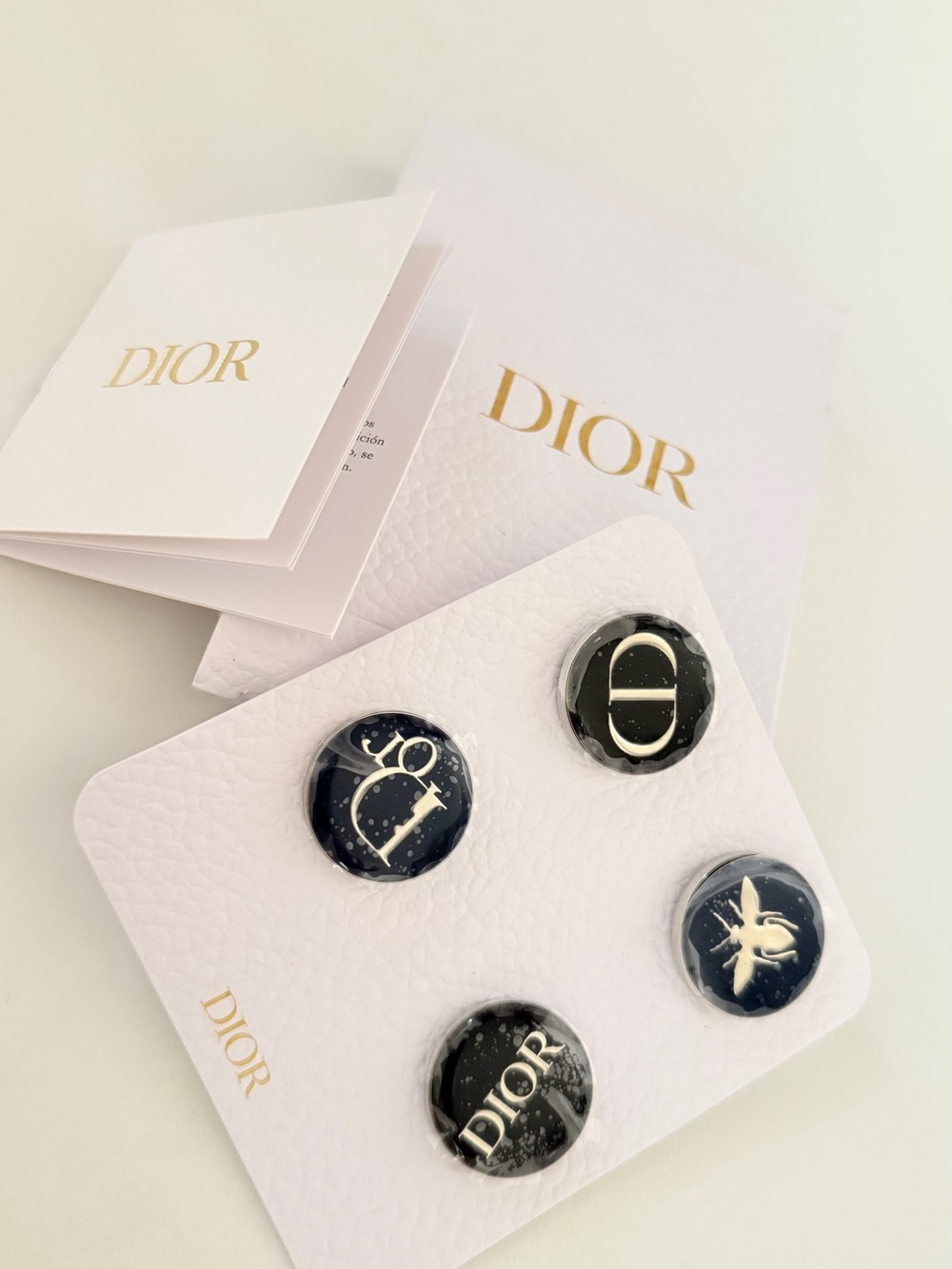 Dior Black and Gold Logo Phone Grip Set - 4 Pack
